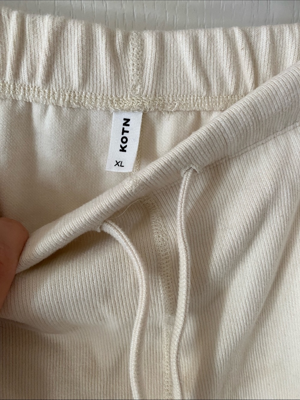 KOTN organic Cream Drawstring loungewear - Picture 3 of 4